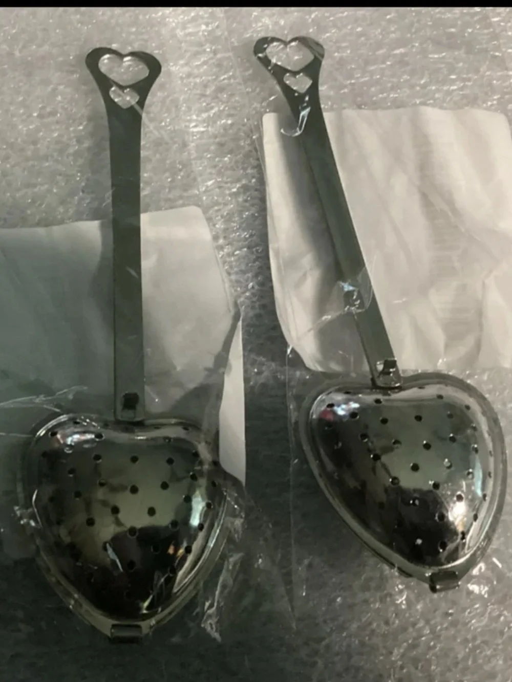 Heart-Shaped Stainless Steel 2 Piece Tea Infuser Set New